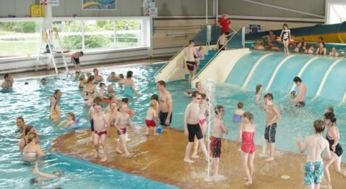 Cayton Bay Indoor Pool, with Flumes, Slides and Fountains.